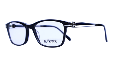 Women’s black full-rim plastic eyeglasses with a sleek design