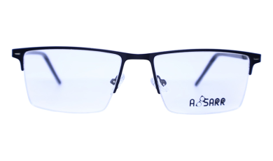 Men’s black half-rim medical glasses with metal frame