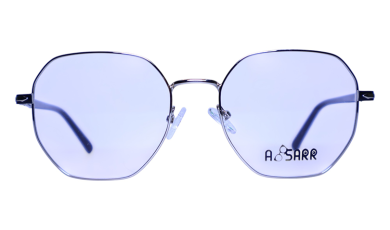 Unisex black polygon full-rim eyeglasses with bold design