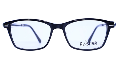 Women’s black full-rim plastic eyeglasses with a sleek design